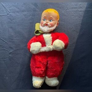 Vintage 1955 Knickerbocker Rubber Face Baby Santa No Hat